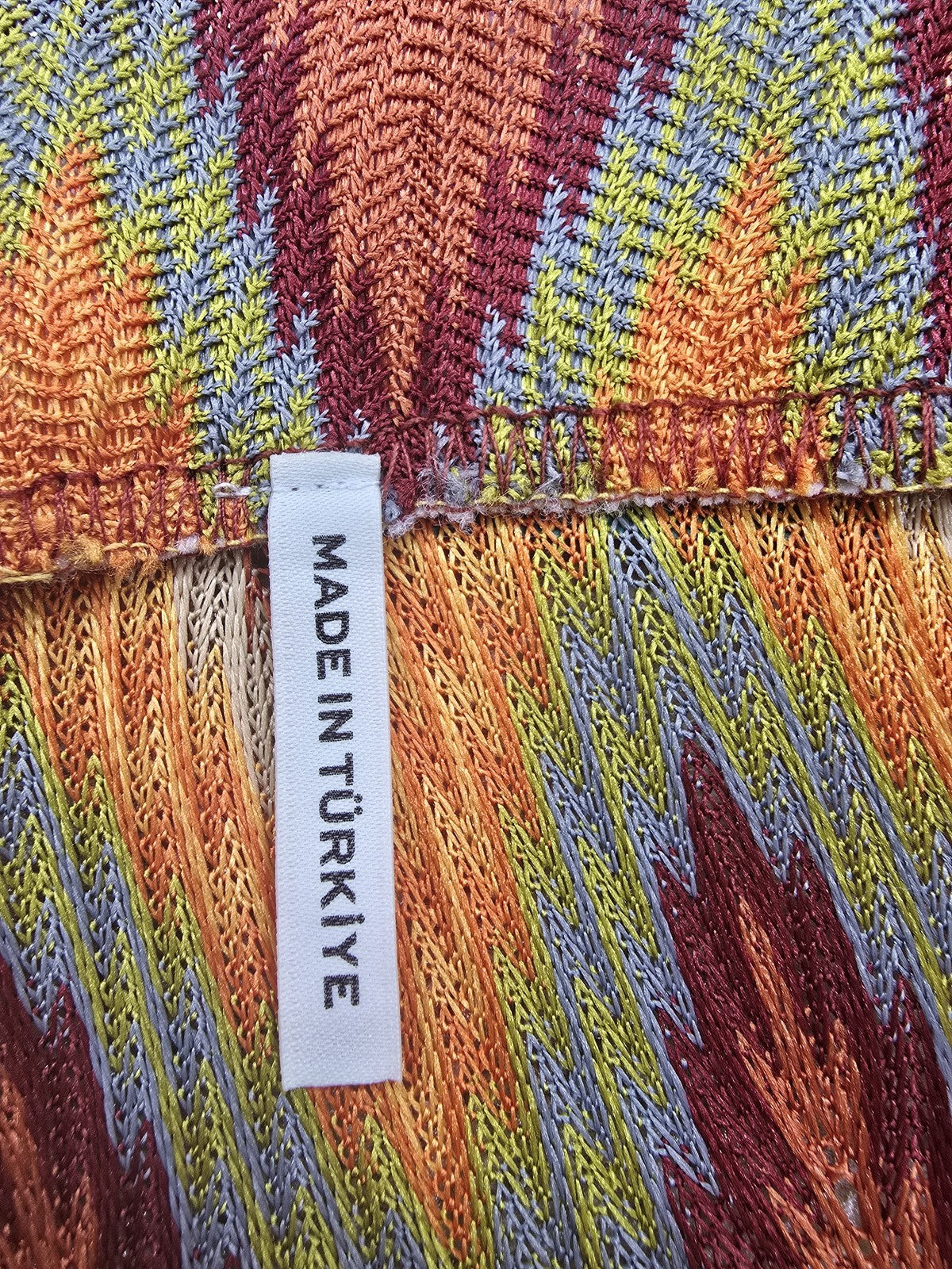 Koton Multicolor Zigzag Palazzo Wide Leg Trousers Women L Polyester Turkey