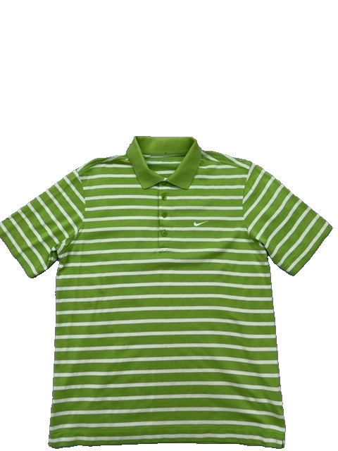 Nike Men's Multicolor Polo Shirt – Size M, Striped, Short Sleeve