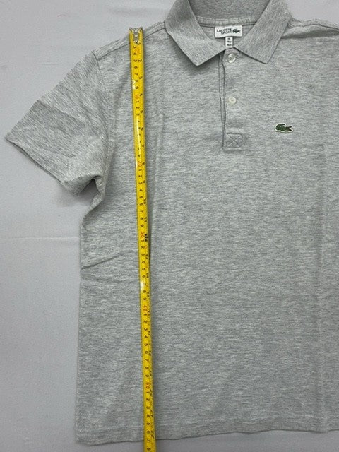 Lacoste Sport Men's Gray Short Sleeve Polo Shirt Cotton Casual Logo