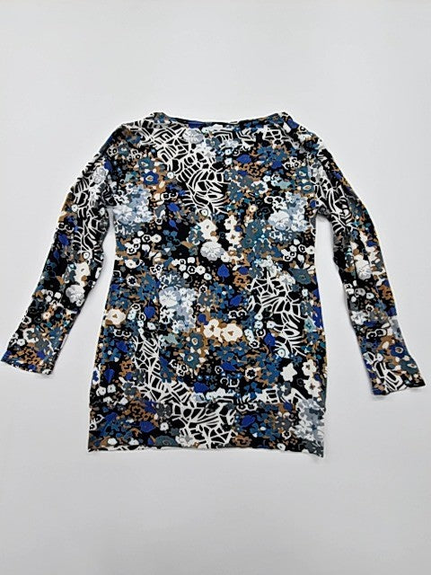 Mystic Mari Women's Floral V-Neck Long Sleeve Top Size L