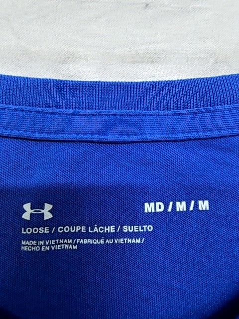 Under Armour Men's Blue Short Sleeve T-Shirt Size M Loose Fit Logo
