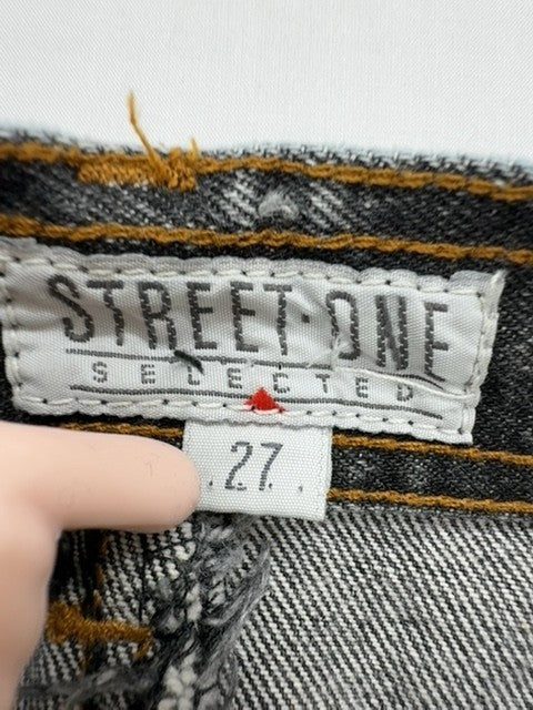 Stree’ Doin? Women Blue Denim Skirt Plus Size 27 Vintage Relaxed