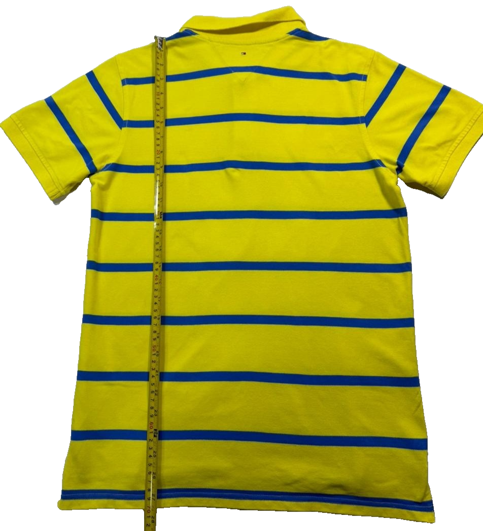 Tommy Hilfiger Older Teens Size 16 Yellow And Blue Stripe Polo Shirt