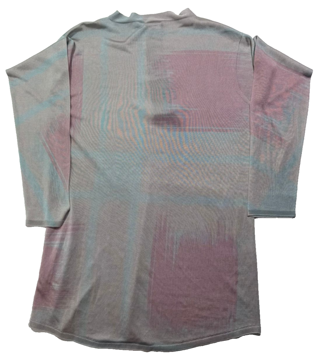 Bnwt Giorgio Armani Women�S Slim Fit Henley Top Lightweight Printed Knit Size 42