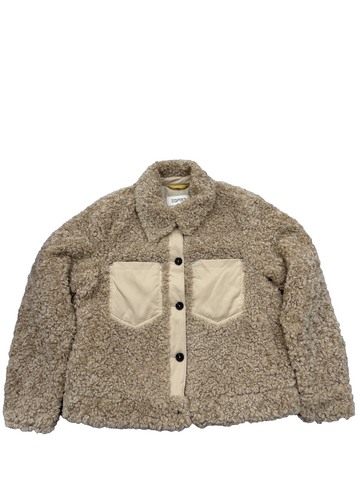 Esprit Women's XL Teddy Fur Biker Jacket Natural Winter