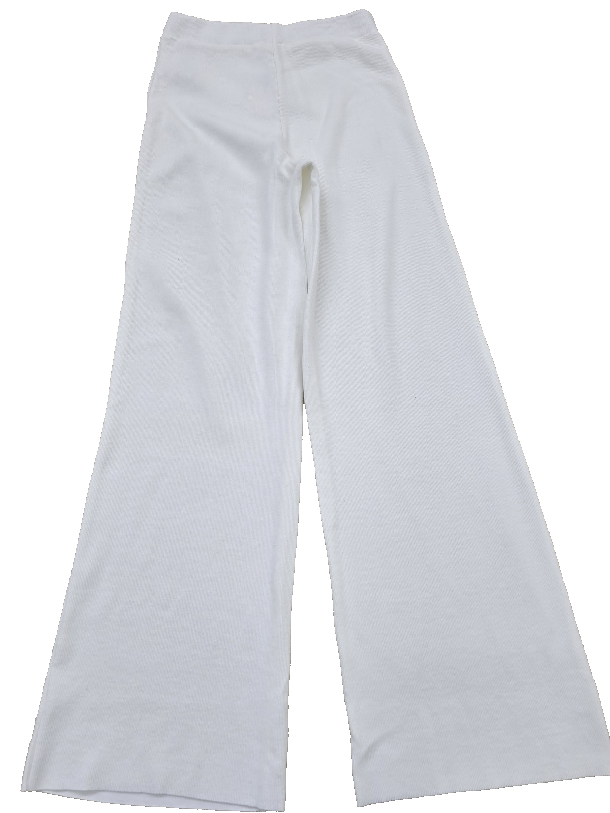 Koton Women's White Wide Leg High Rise Pants M Textured
