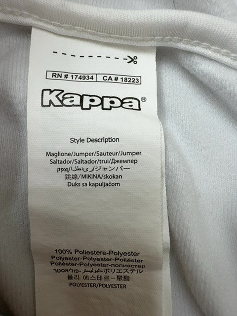 Kappa Unisex White Track Jacket Medium Zipper Polyester Activewear