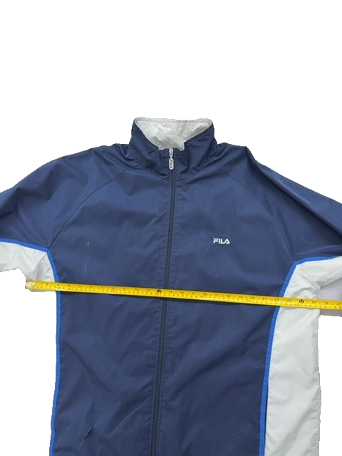 Fila Men's Navy/White Track Jacket L Polyester Zipper