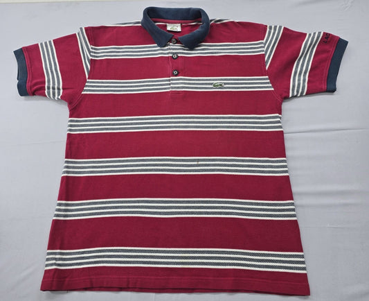 Lacoste Men's Multicolor Polo Shirt – Size L, Striped, Cotton