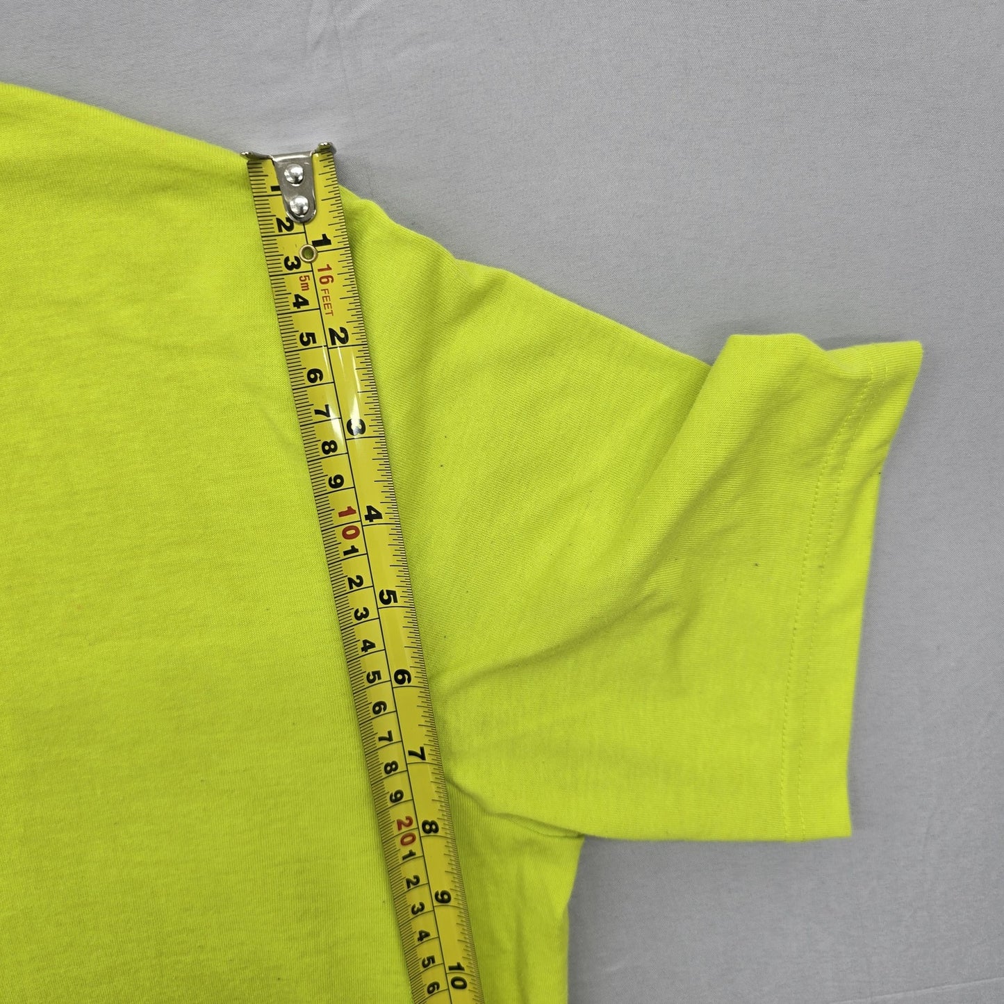 Champion Men's Neon Lime Green T-Shirt Small Cotton Crew Neck
