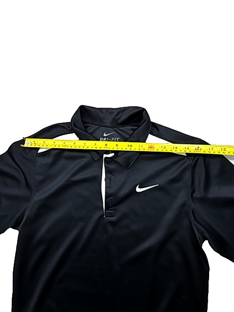 Nike Men's S Black/White Striped Dri-FIT Polo Golf Shirt Short Sleeve