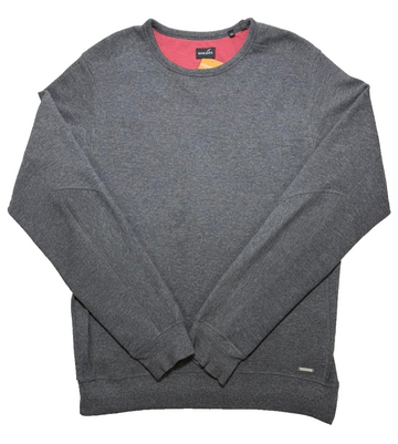 Diesel Men's Grey Textured Logo Citton Jumper | Size: XL