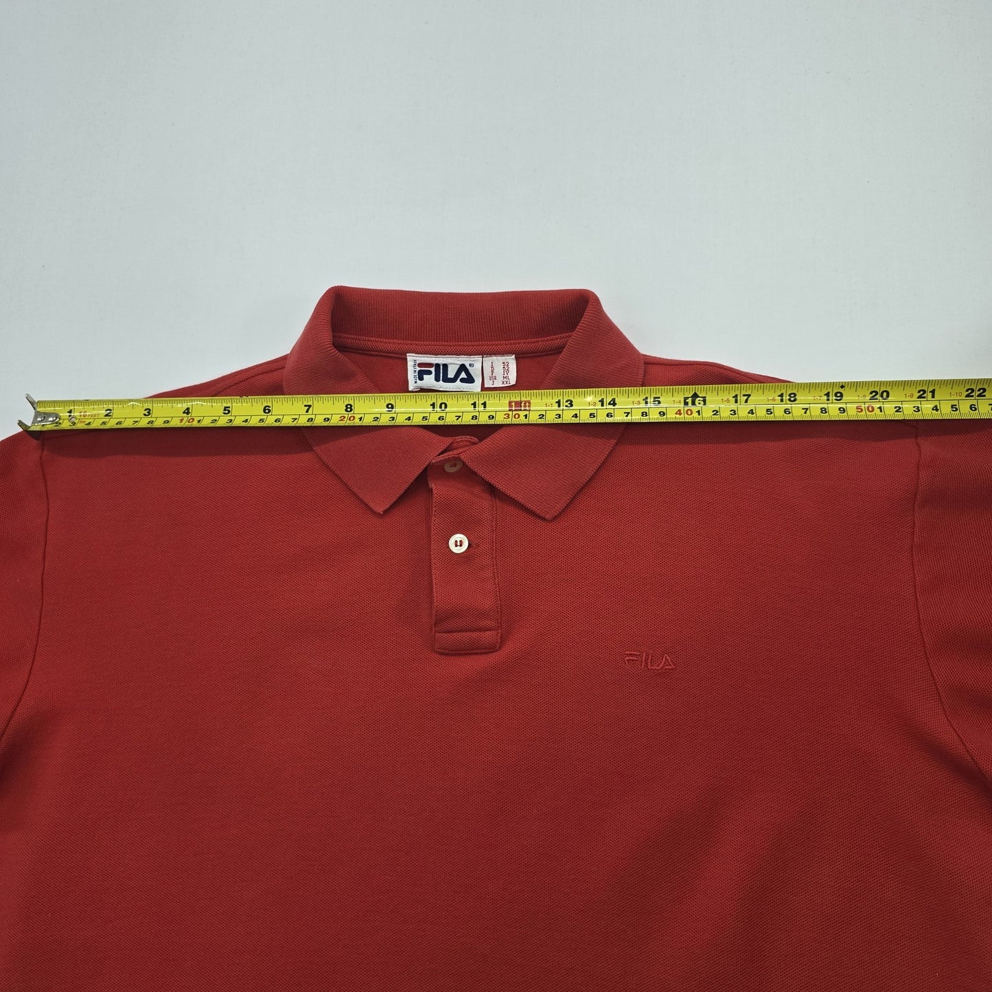 FILA Men Red Button Polo Shirt Size 2XL Regular Cotton Blend Pique NWOT