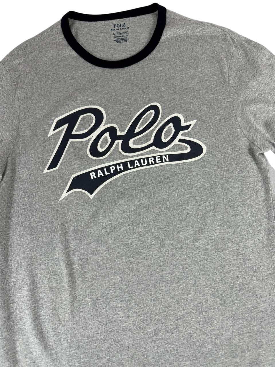 Polo Ralph Lauren Men's Custom Slim Fit T-Shirt Gray Logo Graphic Size Medium