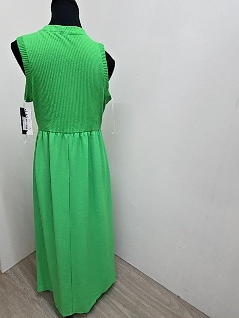 Isaac Mizrahi NY Green Maxi Rib Knit Sleeveless M Women USA