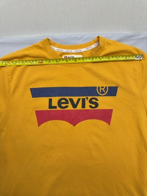 Levi's Yellow Stripe Short Sleeve T-Shirt M 100% Cotton Red Tab