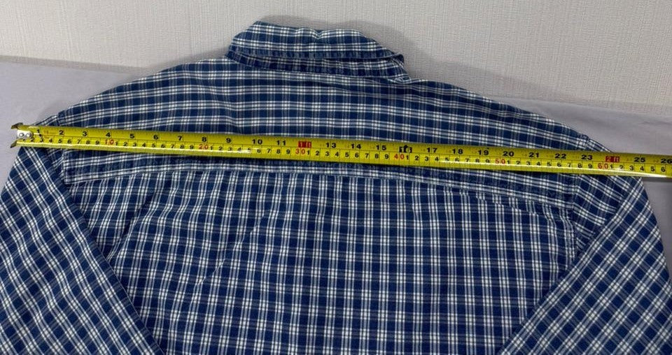 Gap Men's Blue White Plaid Oxford Button-Down Shirt XL Cotton
