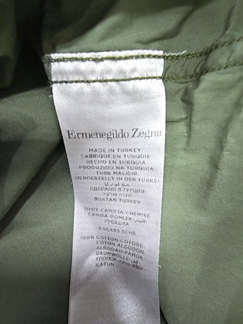 Ermenegildo Zegna Men's Green Button-Down Shirt Size M Casual Pocket