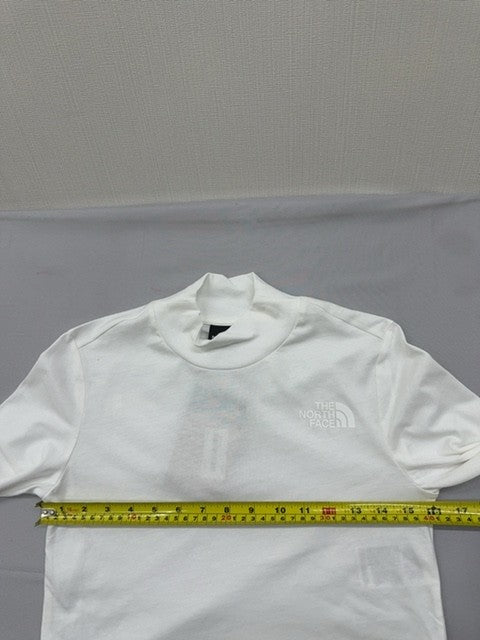 North Face Women's XS White Long Sleeve Crop Turtleneck Top Cotton