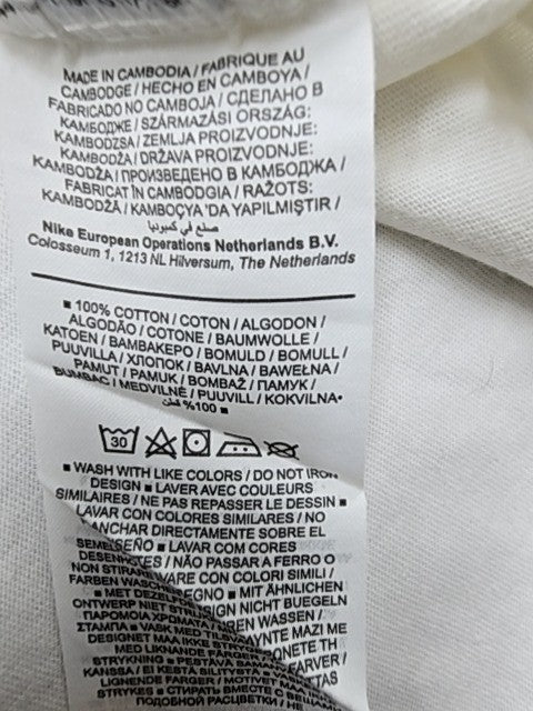 Nike Just Do It White Cotton Crewneck T-Shirt Men's Size L