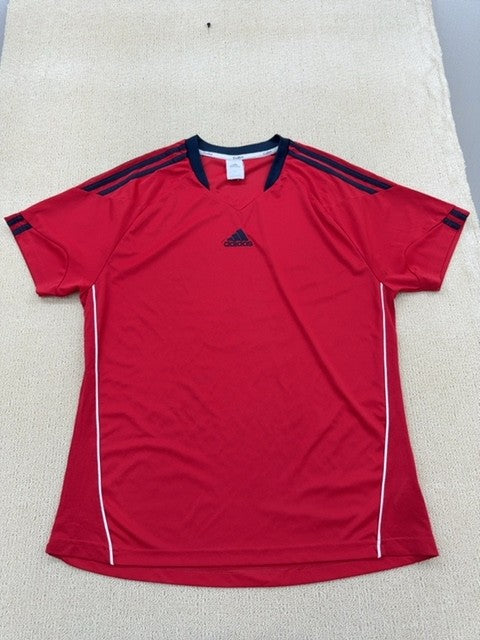Adidas Red 2XL Short Sleeve Clima V-Neck Jersey Unisex