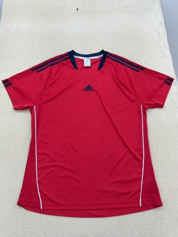 Adidas Red 2XL Short Sleeve Clima V-Neck Jersey Unisex