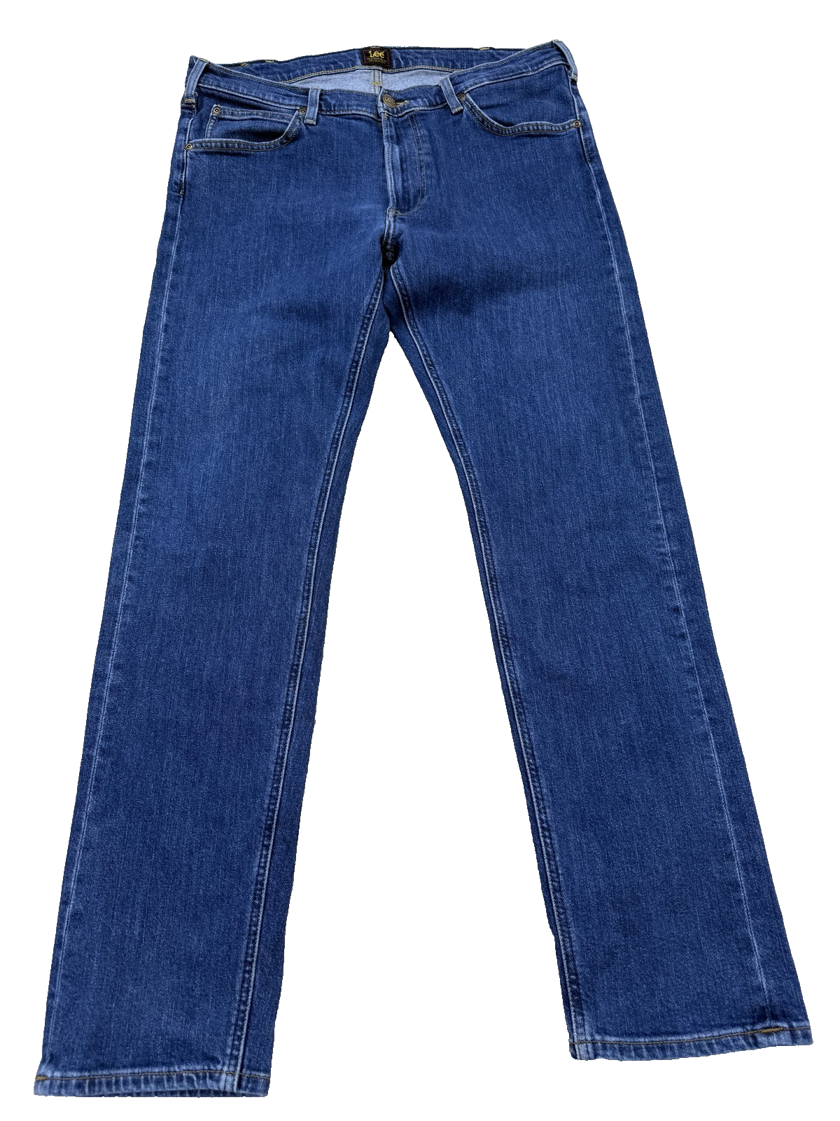 Lee Men's Slim Straight Blue Jeans W36 L32 Stretch Zip Fly