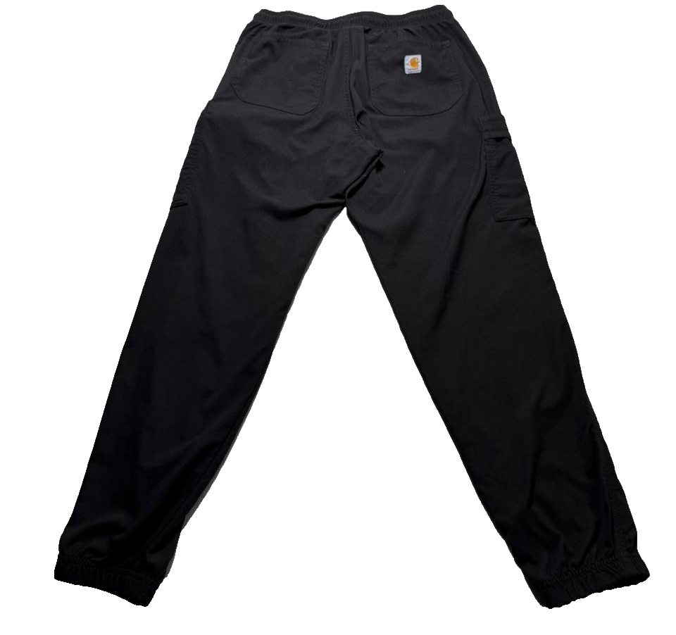 Carhartt Teens Black Cargo Work Pants Elastic Ankles Multi-Pocket Design Size S