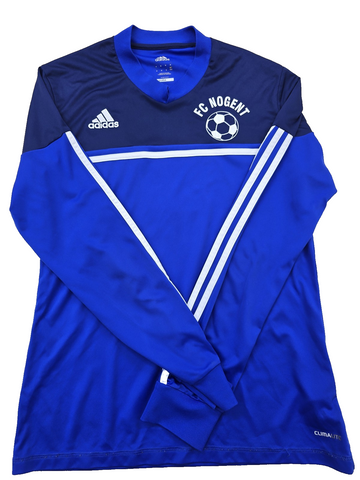 Adidas Men's Navy Blue Striped Long Sleeve ClimaLite Jersey M