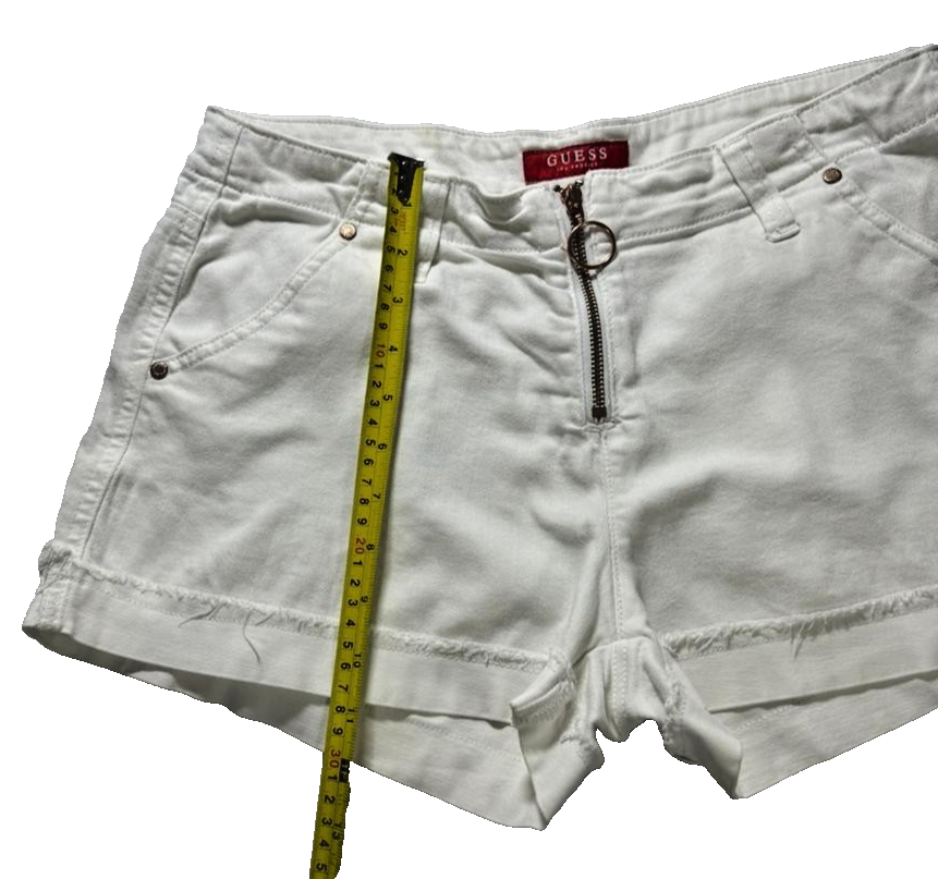 Women's Guess Los Angeles White Cuffed Shorts Raw Edge - Size 29