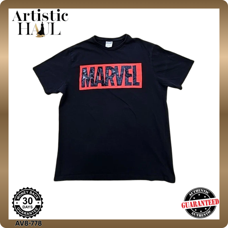 Primark Men's XL Black Avengers T-Shirt Cap Hulk Iron Thor XL