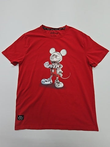 Disney Boys Red Mickey Mouse 100 Years of Wonder T-Shirt Size M Newstyle
