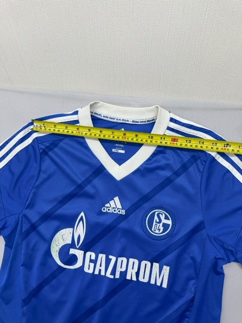 Vintage Adidas Schalke 04 Gazprom Soccer Jersey M Royal Blue Striped