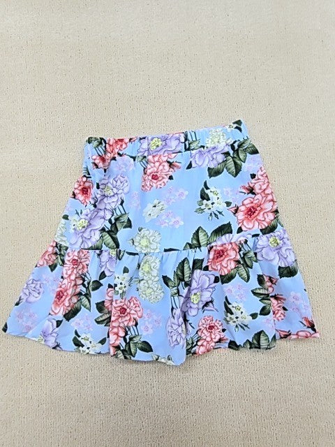 Vila Floral Frill Mini Skirt Size M Multi Women Regular