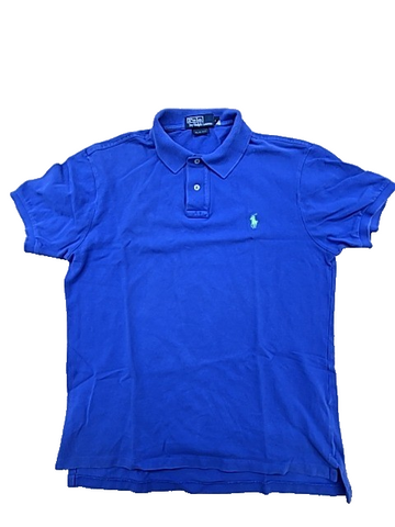 Polo Ralph Lauren Blue Slim Fit L Short Sleeve Cotton Polo Pony Logo