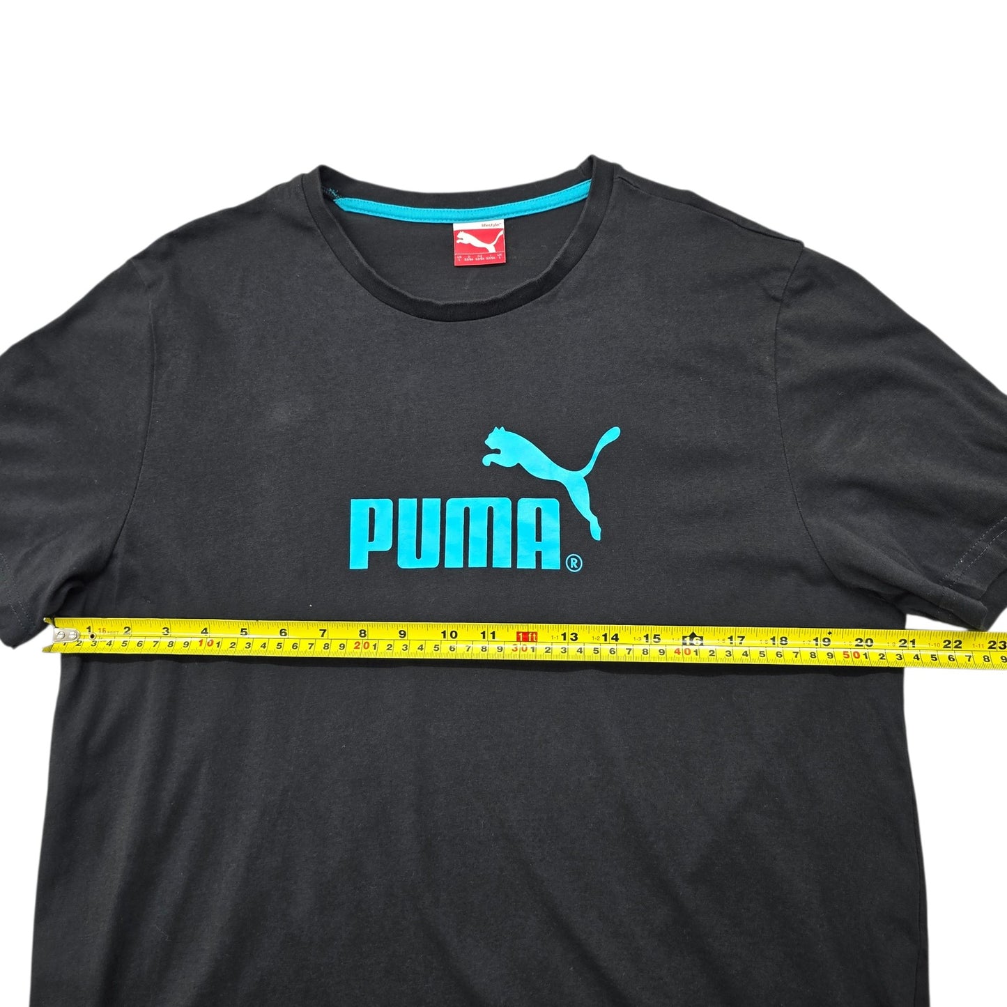 PUMA Men's Black Cat Logo Crew Neck T-Shirt Size L