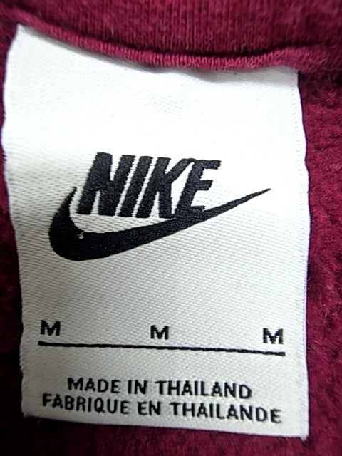Nike Crewneck Fleece Sweatshirt Maroon M Long Sleeve Swoosh