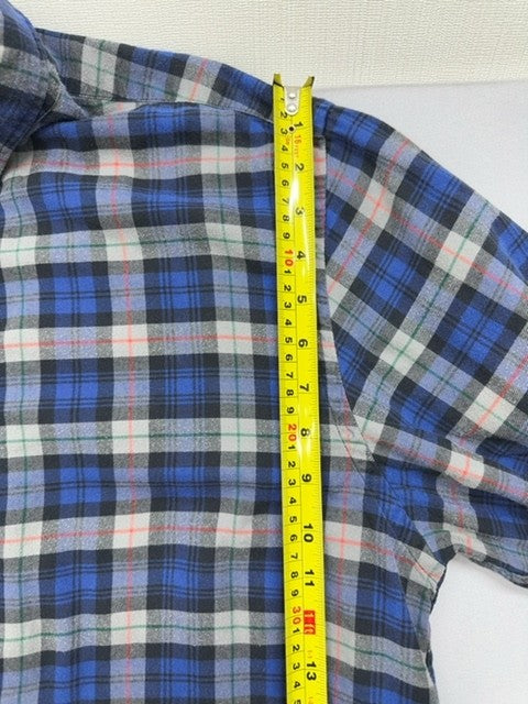 Tommy Hilfiger Men's XXL Blue Multi Plaid Flannel Long Sleeve Button Down Shirt