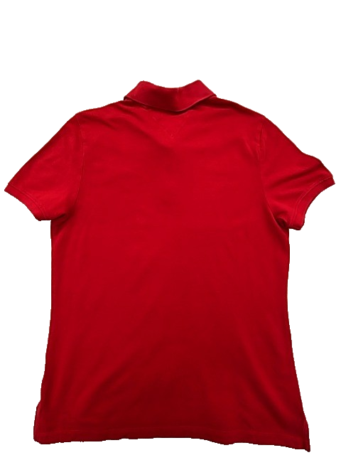 Tommy Jeans Red Polo Shirt Men's M Short Sleeve Cotton Button