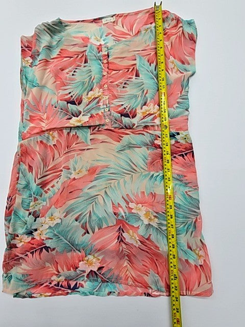 Marmash Women's Strapless Coral Teal Floral XS Dress