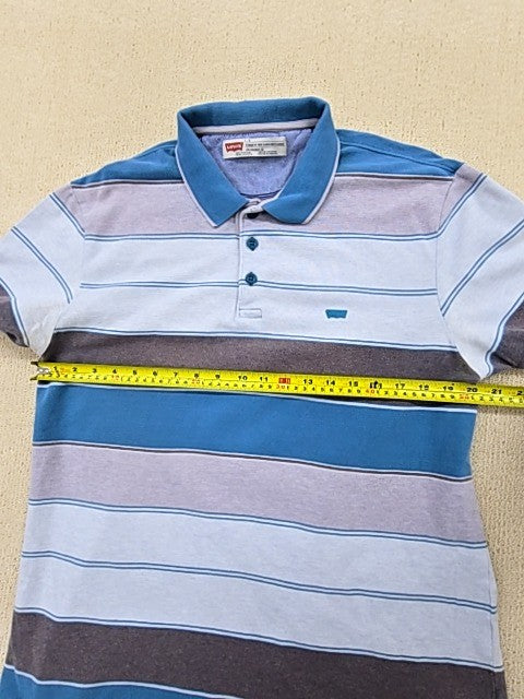 Levi's Men's Multi Stripe Polo Shirt L Short Sleeve Cotton