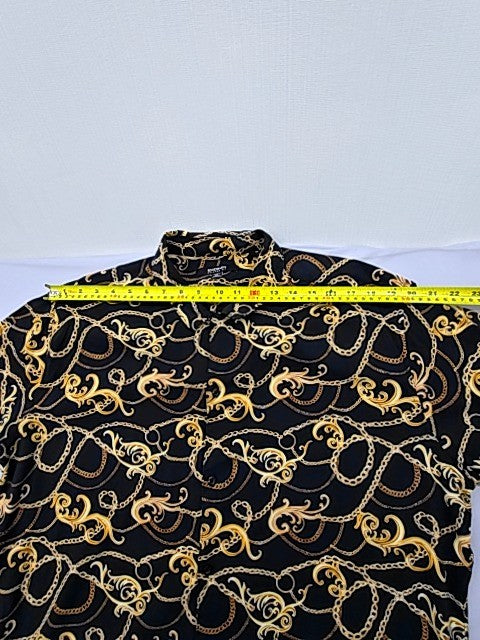Icon Men's Black Chain Link Relaxed Fit Short Sleeve Shirt XL