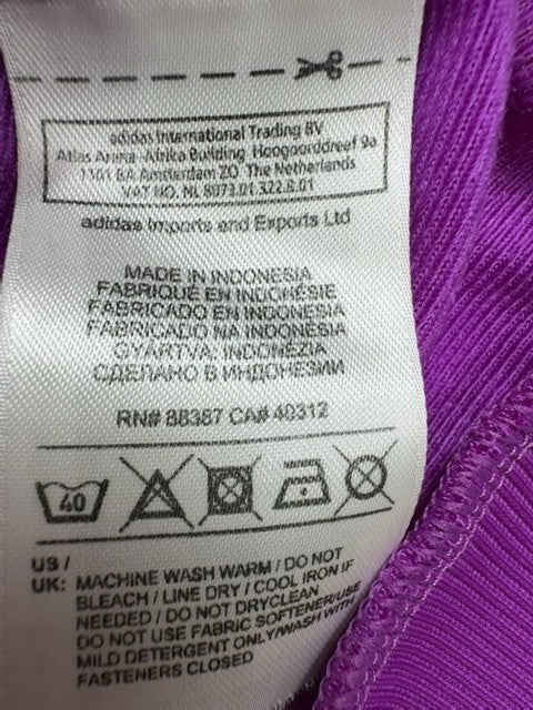Adidas Women's Purple Track Jacket Size D Originals 3-Stripes