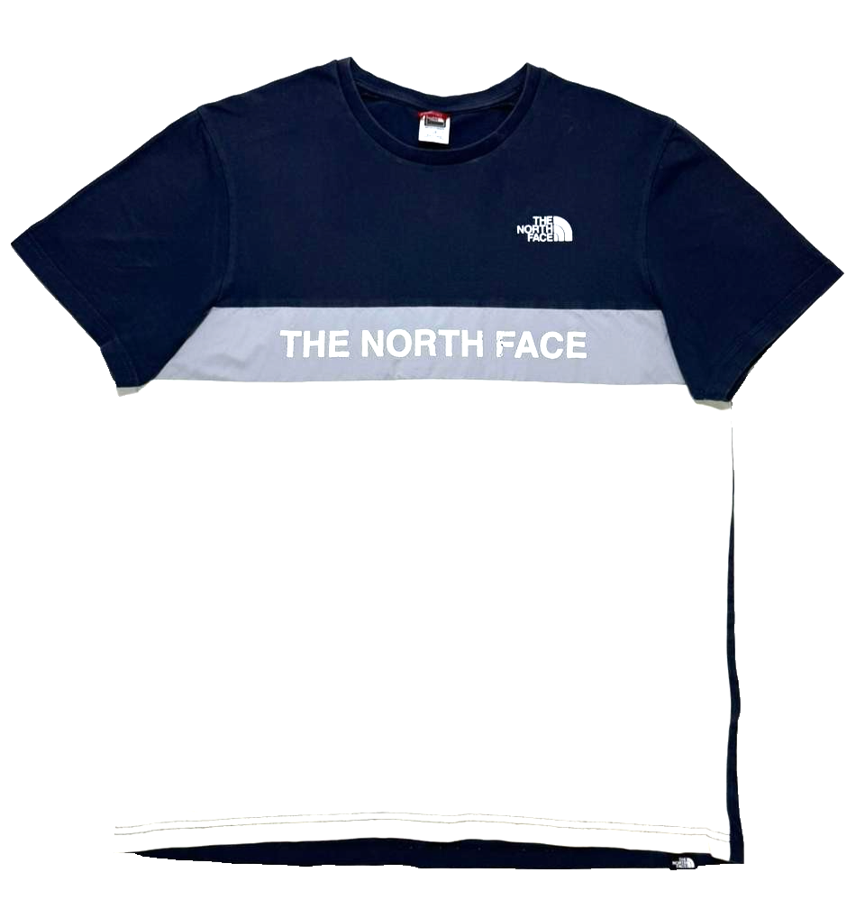 The North Face Men's T-Shirt Woven Colour Block Tnf Crew Neck Cotton Casual Tee
