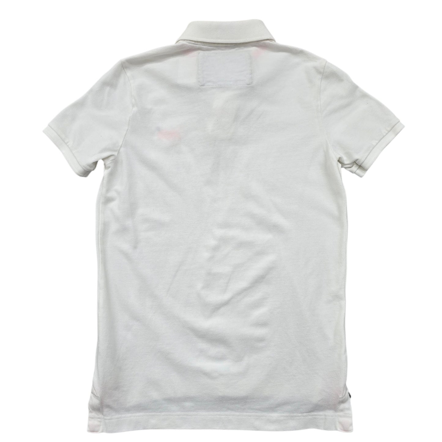 Superdry Classic Polo Shirt Men's L White Cotton Blend Logo Sport