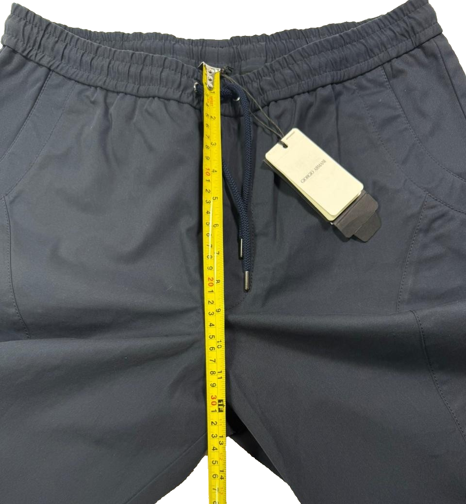 BNWT Armani Men's Navy Blue Shorts With A Drawstring - Size 46