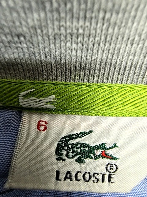 Lacoste Grey Men's Short Sleeve Polo Shirt Size 6 Cotton Pique France
