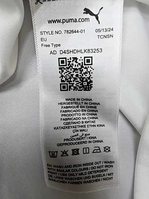 Puma Men's White Striped Short Sleeve Jersey Size S 782644-01