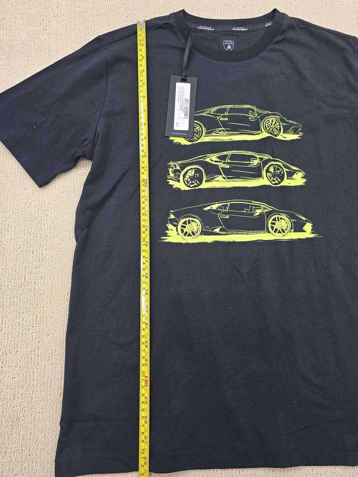 Lamborghini Black XL Men's Short Sleeve Crewneck Jersey T-Shirt