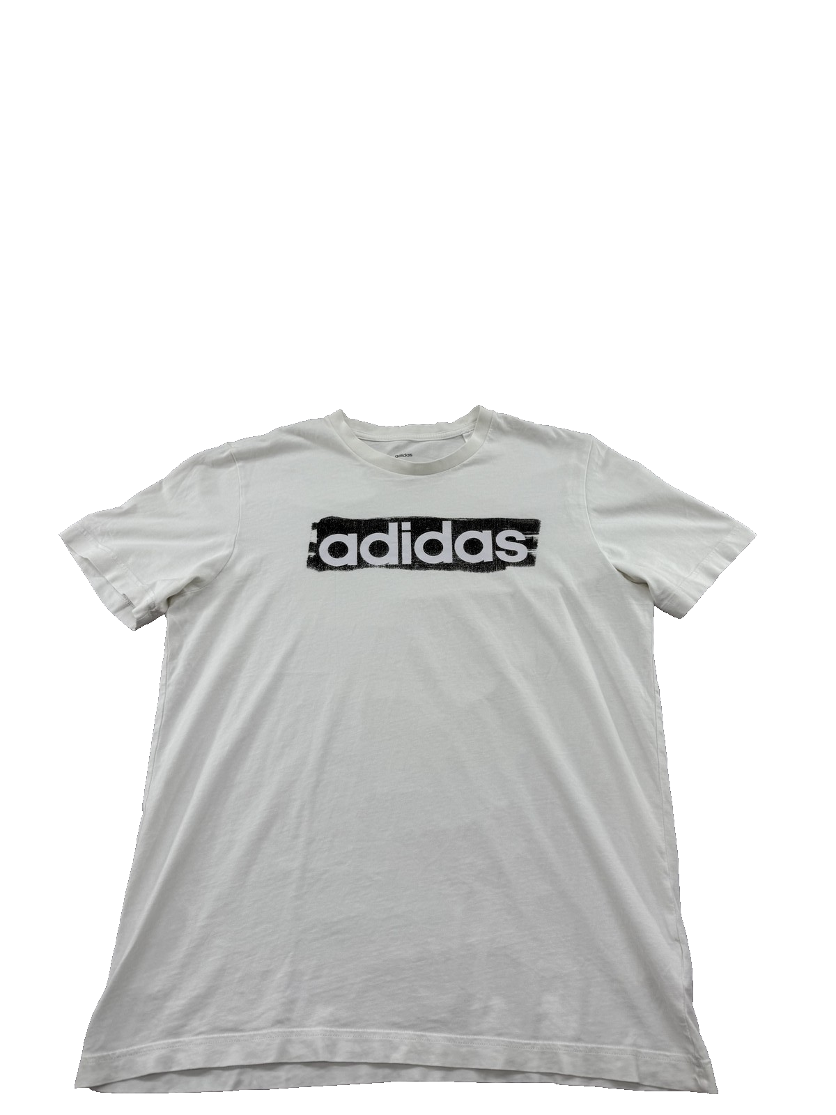 Adidas Essentials Big Logo White T-Shirt Men's L Regular Fit